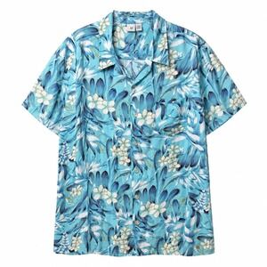 Vtg KEN L.T.D. Hawaiian Aloha S/S Button-Up Shirt Sz L Tropical Summer Beach